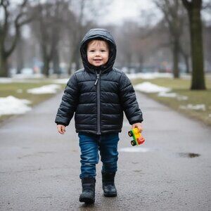 Tag Black Hooded Lightweight Mid-Season Quilted Puffer Jacket 24 Months